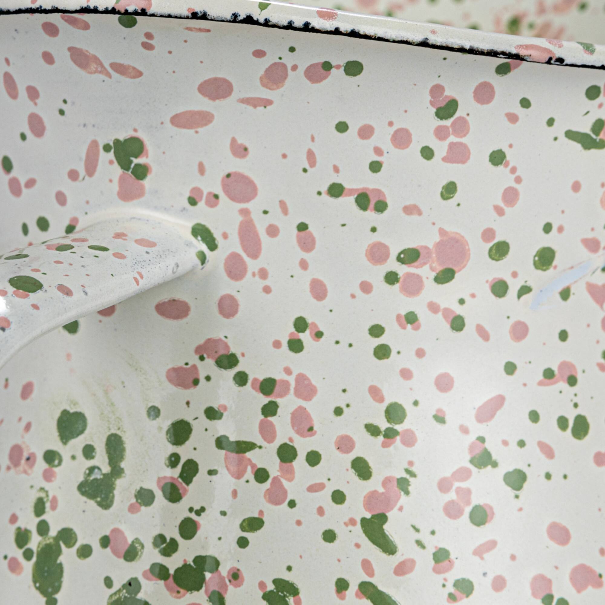 Hello Honey® 6.5" Mint & Pink Splatterware Enameled Metal Pitcher